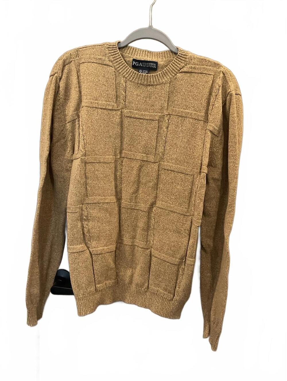 PGA Tour Mens Brown Crew Neck Sweater Size L